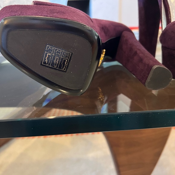 *NEVER WORN* - PRADA ANKLE STRAP PURPLE (COLOR: “PRUGNA”) PLATFORM SANDALS SZ 38 - Picture 8 of 10